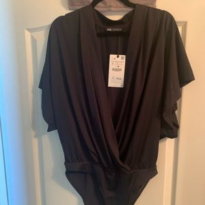 black zara body suit